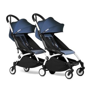 BABYZEN y YOYO² carrito de bebé doble 6m+ chasis blanco