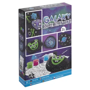 Pintura Galaxia sobre Piedras Moxy – Set creativo 3 piedras + pinturas y plantilla